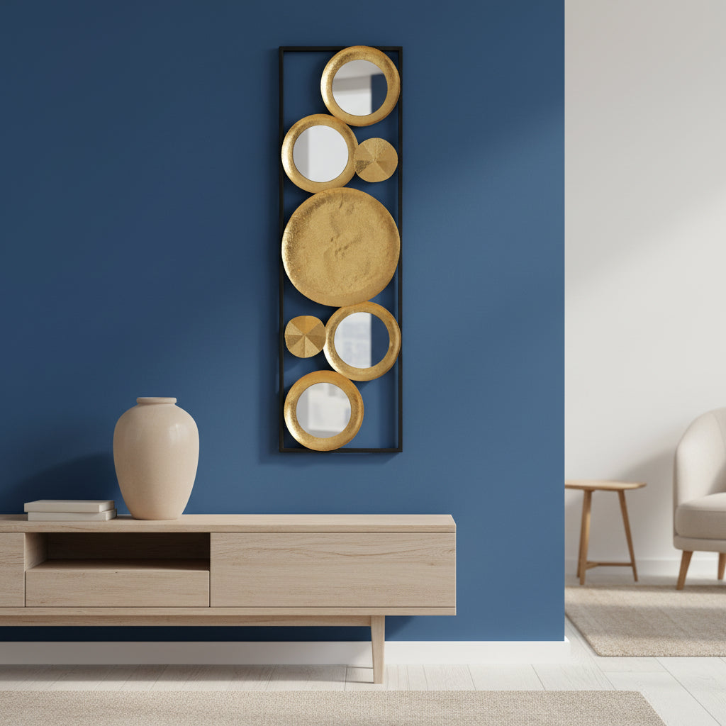 Geometric Gold Mirror Wall Art-WA34