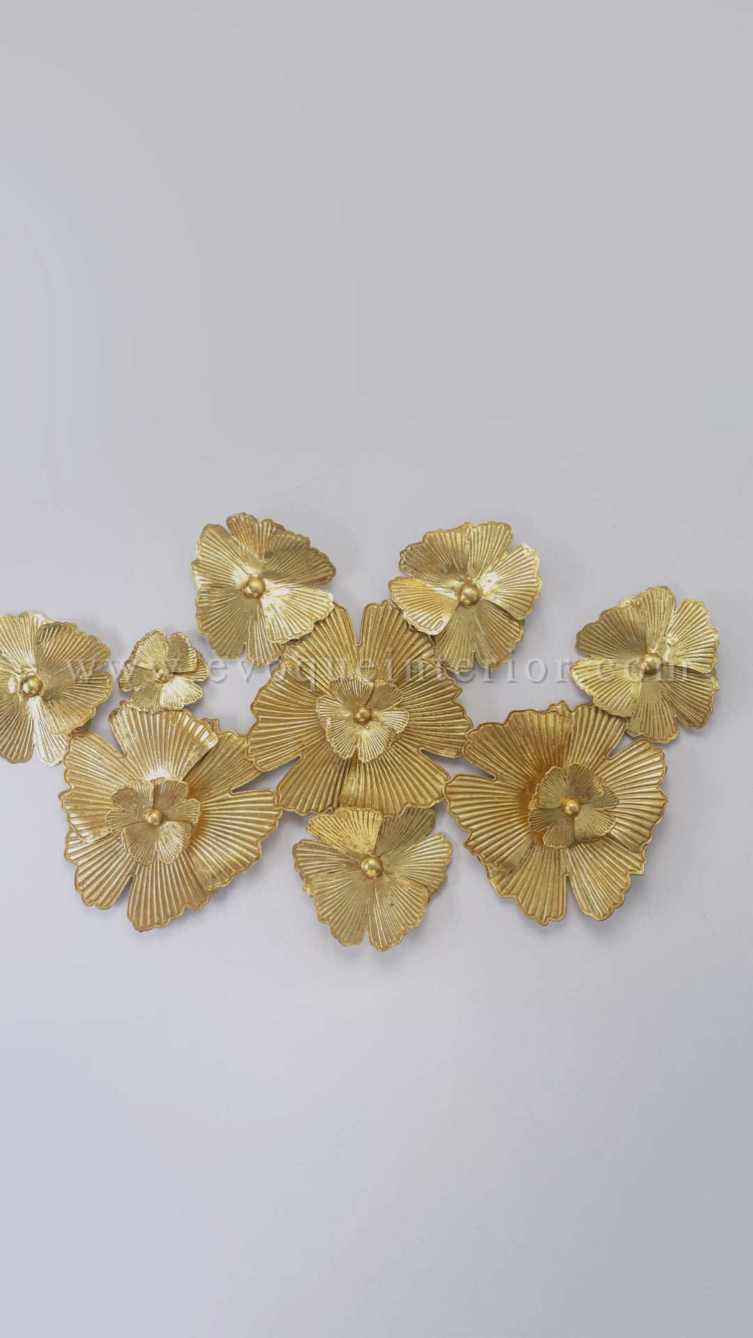Golden Floral Metal Wall Art-WA3