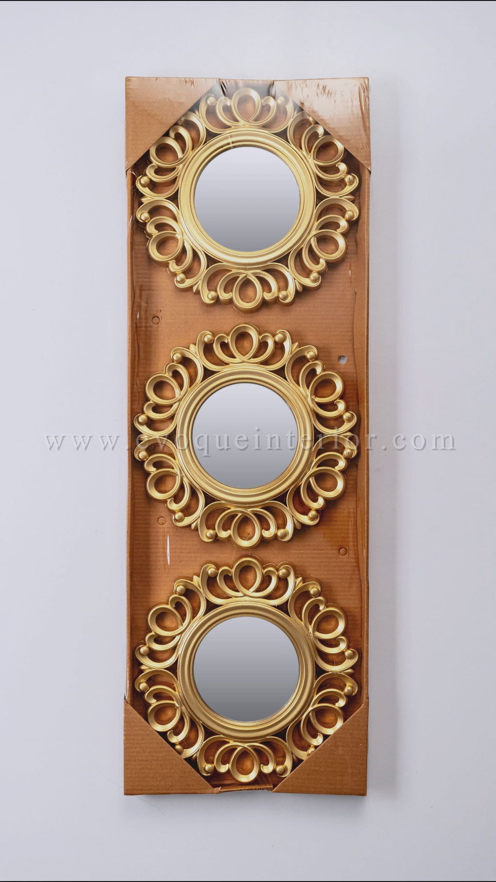 3 Baroque Style Gold Wall Mirrors-WM4