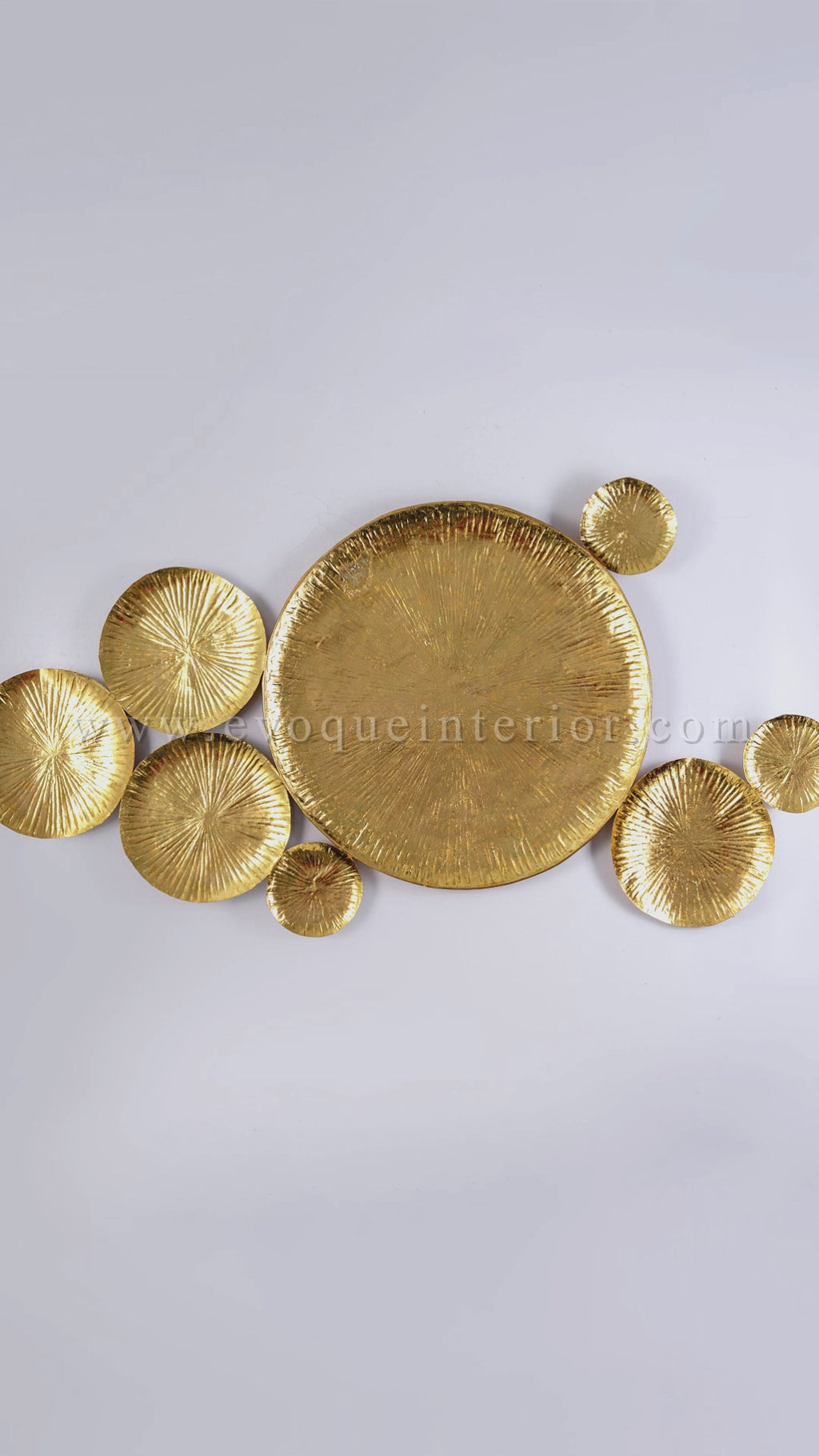 Luxe Golden Metallic Wall Art – Radiant Disc Cluster-WA2