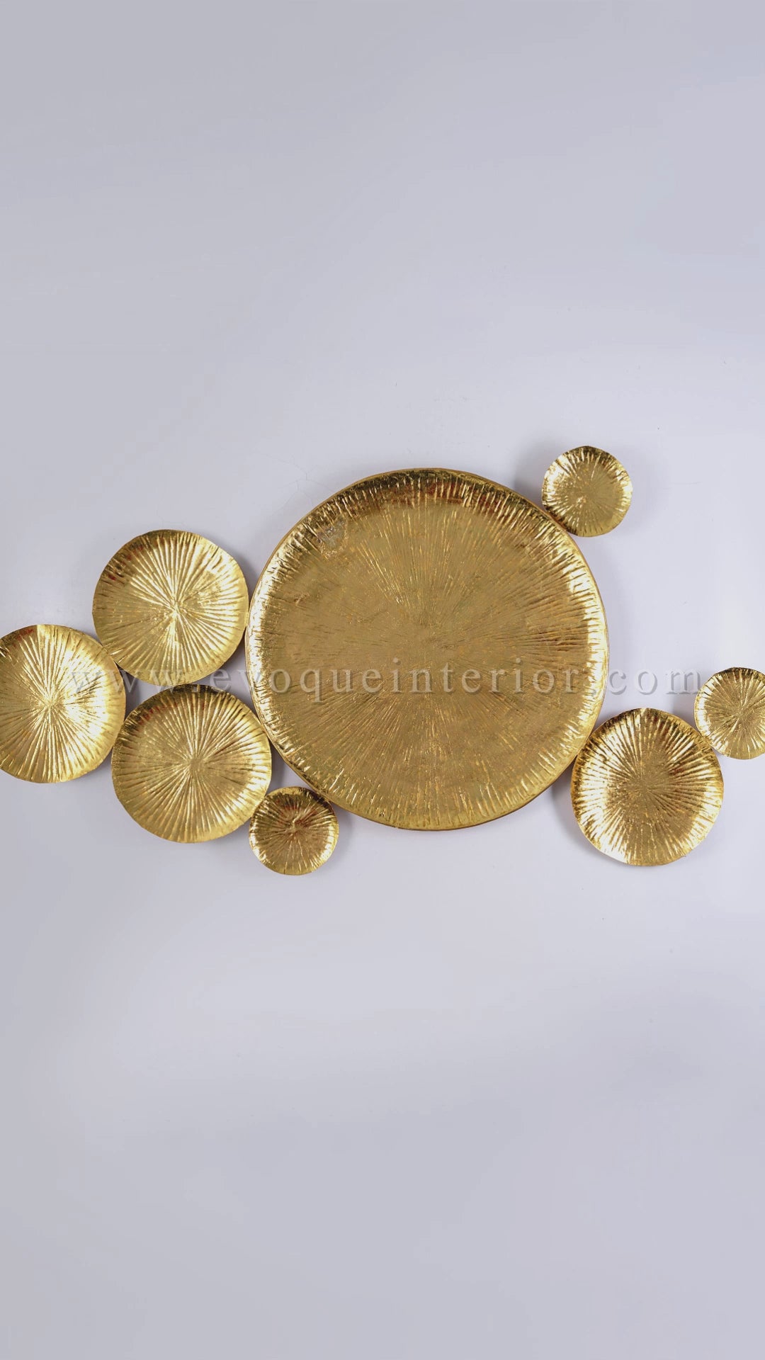 Luxe Golden Metallic Wall Art – Radiant Disc Cluster-WA2