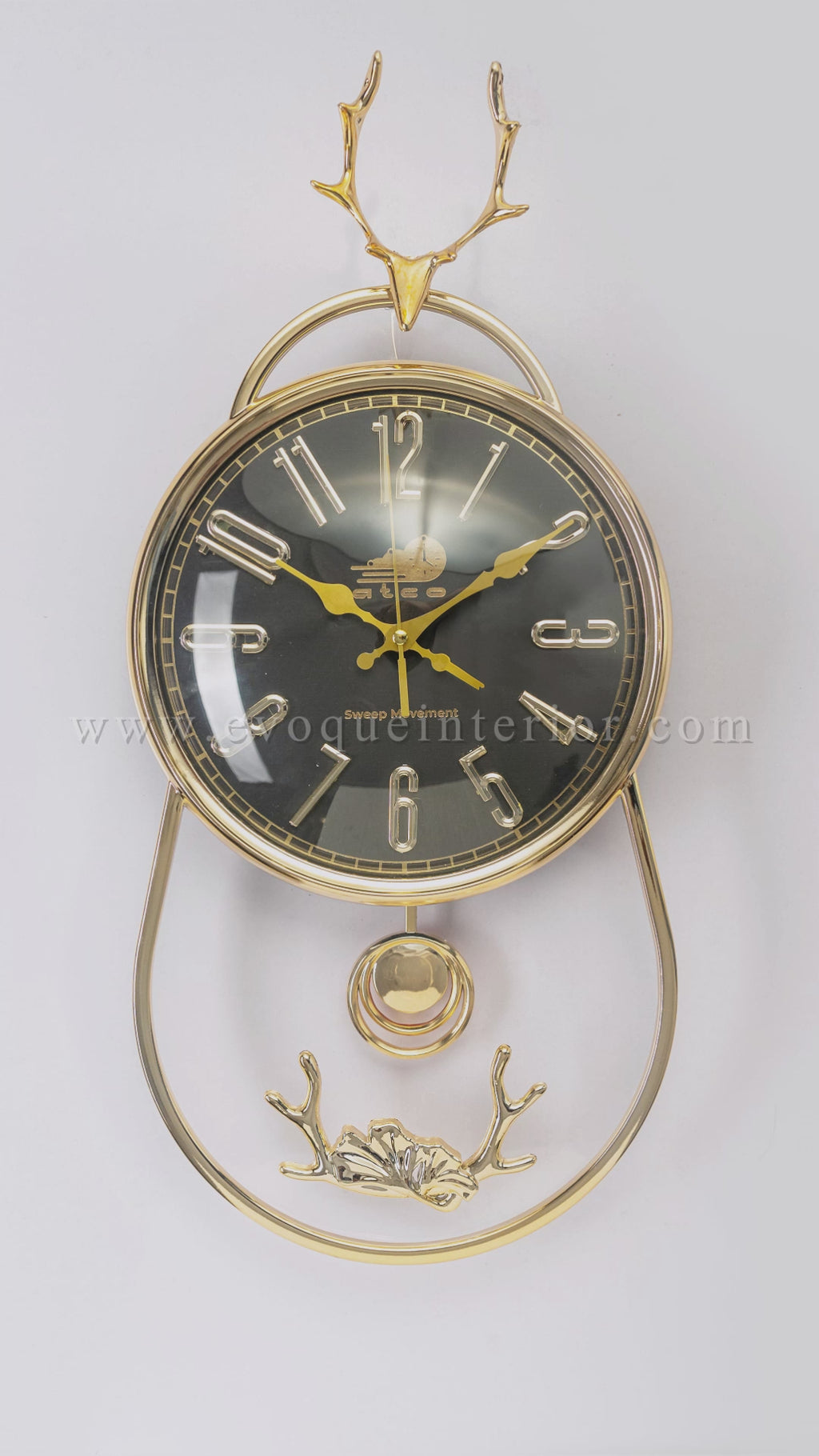 Luxury Black Reindeer Wall Clock-WC1